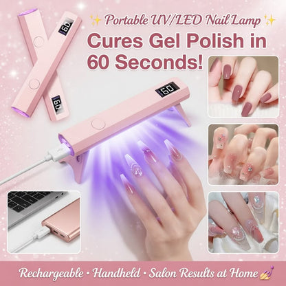 UV LED Light for Gel Nails – Handheld Mini Flash Cure Lamp | Portable Lumière Nail Dryer | Rechargeable USB Nail Lamp | LCD Display & Dual Timer Settings | Fast Curing for Gel Polish & Nail Glue | Salon & Home Use | Professional Quality Results**