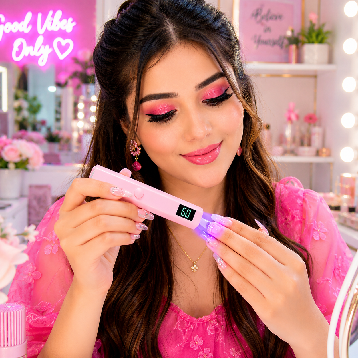 UV LED Light for Gel Nails – Handheld Mini Flash Cure Lamp | Portable Lumière Nail Dryer | Rechargeable USB Nail Lamp | LCD Display & Dual Timer Settings | Fast Curing for Gel Polish & Nail Glue | Salon & Home Use | Professional Quality Results**