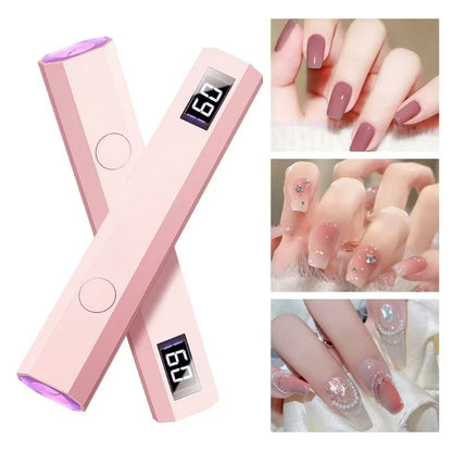 UV LED Light for Gel Nails – Handheld Mini Flash Cure Lamp | Portable Lumière Nail Dryer | Rechargeable USB Nail Lamp | LCD Display & Dual Timer Settings | Fast Curing for Gel Polish & Nail Glue | Salon & Home Use | Professional Quality Results**